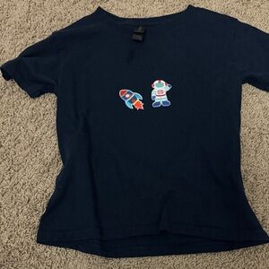 Navy Blue y2k Shirt with Astronaut Design